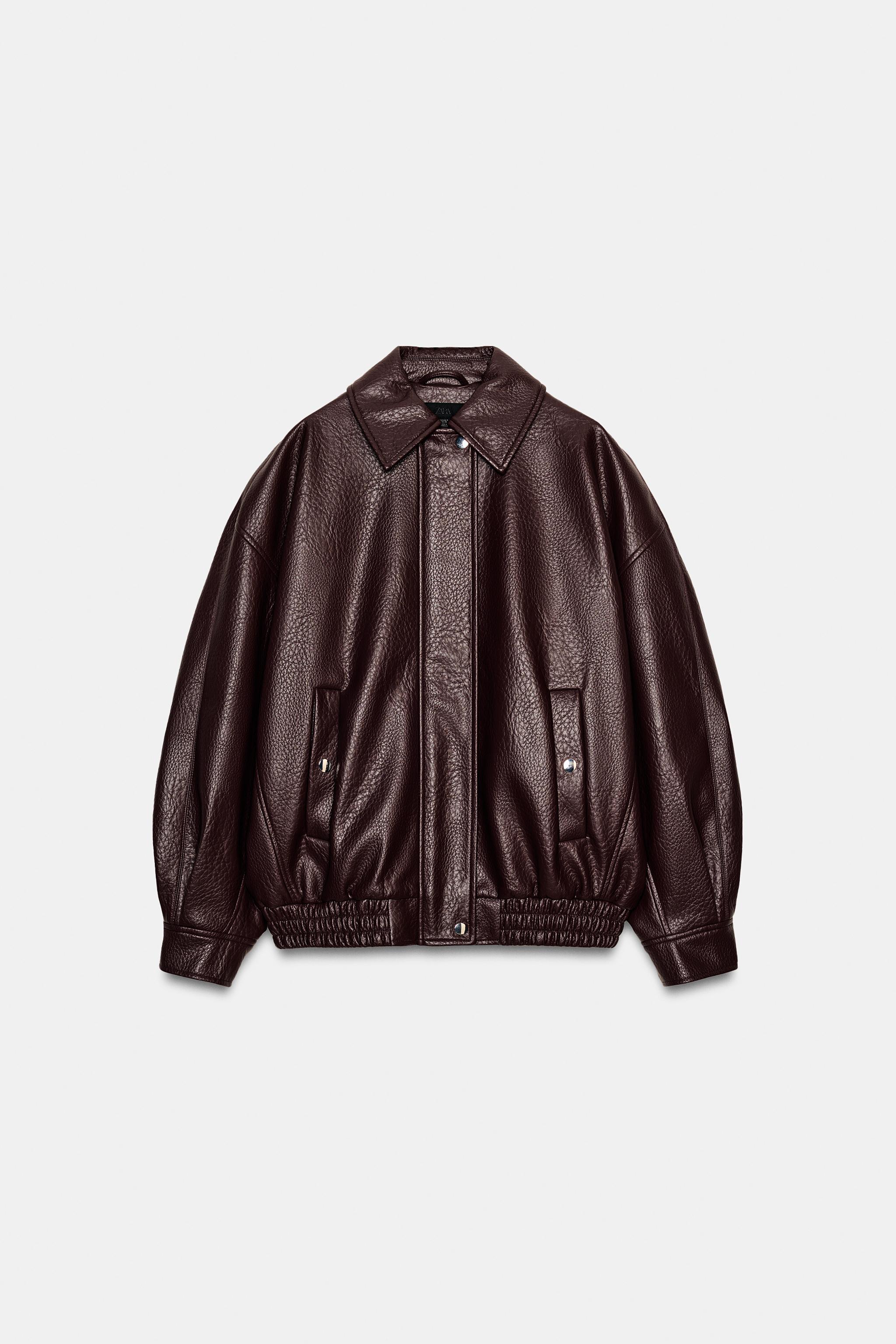 FAUX LEATHER BOMBER JACKET
